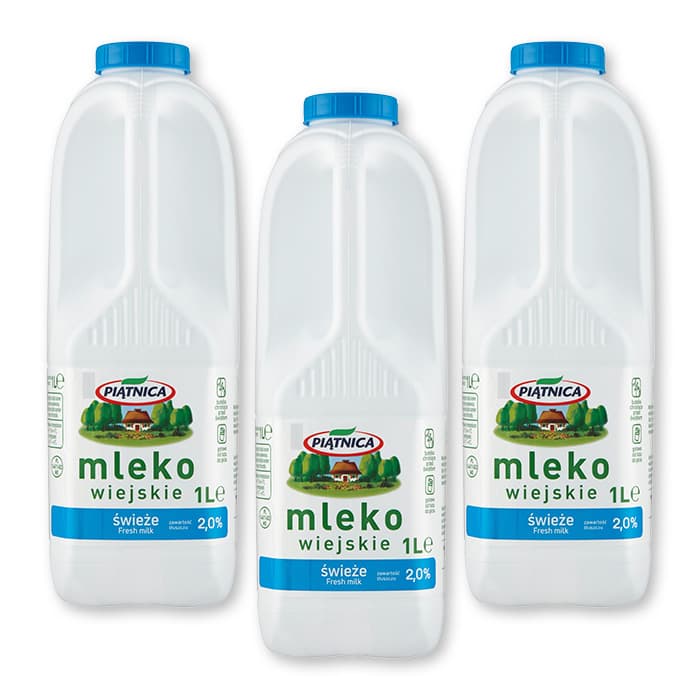 PIATNICA Mleko Wiejskie Swieze 2% x3.
