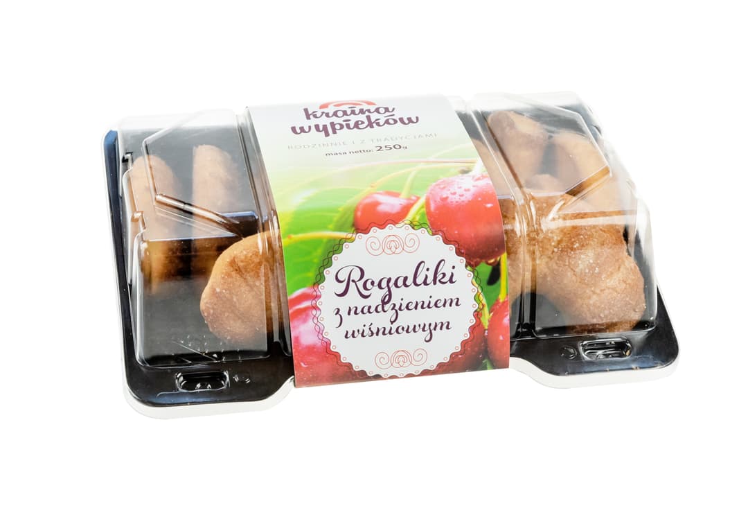 OLSZA KRAINA WYPIEKOW Rogaliki z nadzieniem o smaku wisniowym. 37,96 zl/kg