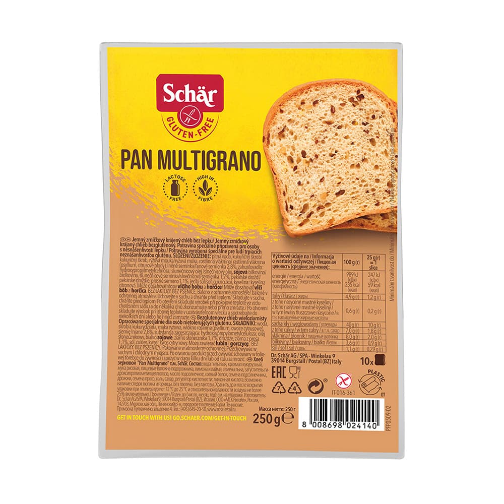 SCHAR Chleb wieloziarnisty Pan Multigrano bezglutenowy. 34,76 zl/kg
