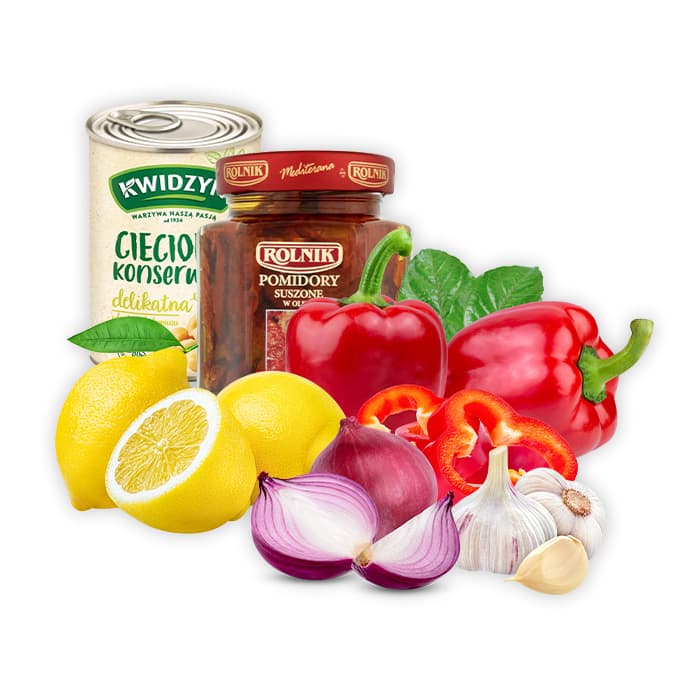 MULTIPAK Zestaw na salatke z ciecierzyca i suszonymi pomidorami.