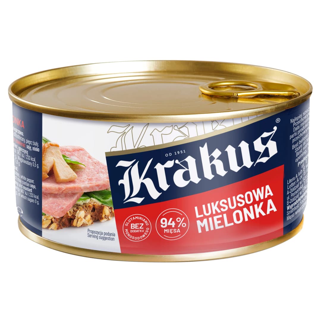 KRAKUS Konserwa mielonka luksusowa. 31,63 zl/kg