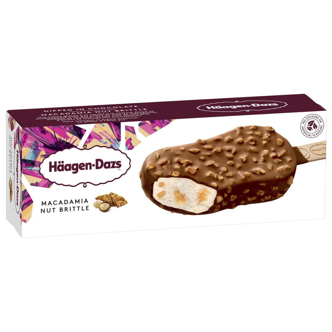 HAAGEN DAZS Lody na patyku o smaku waniliowym z kawalkami orzechow. 74,88 zl/l