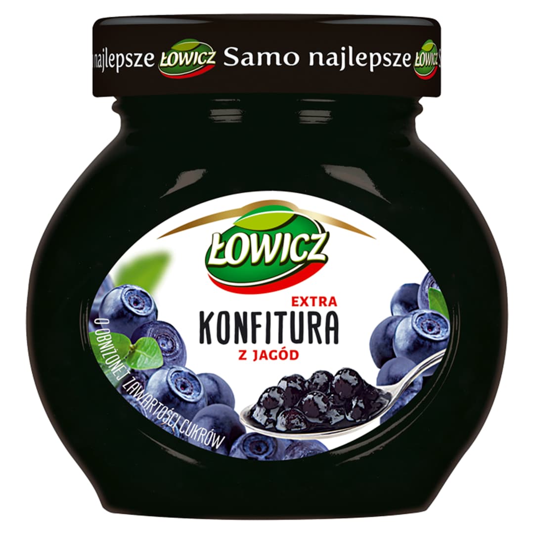 LOWICZ Konfitura jagodowa niskoslodzona. 49,96 zl/kg