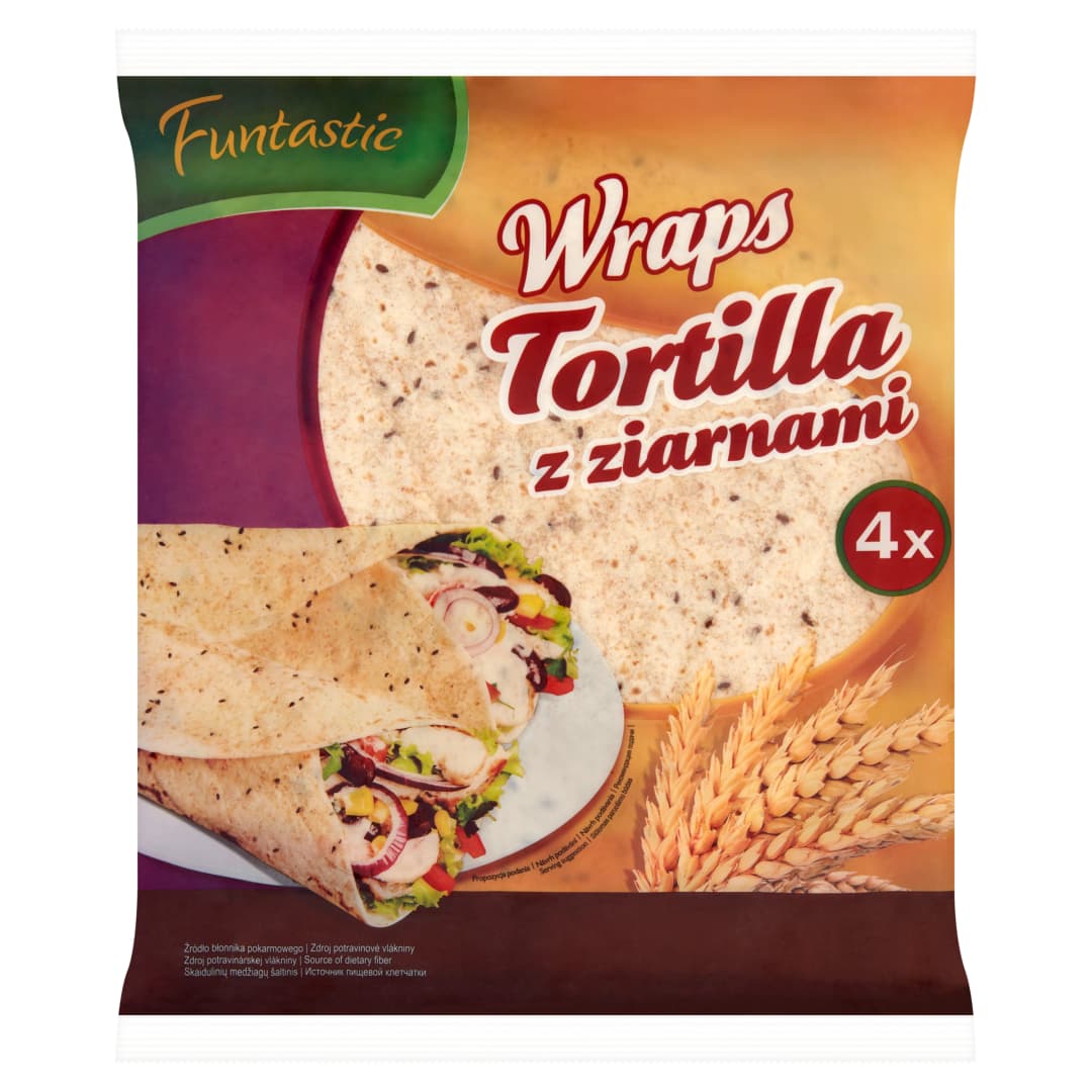 FUNTASTIC Tortilla z ziarnami 4x25 cm. 22,76 zl/kg