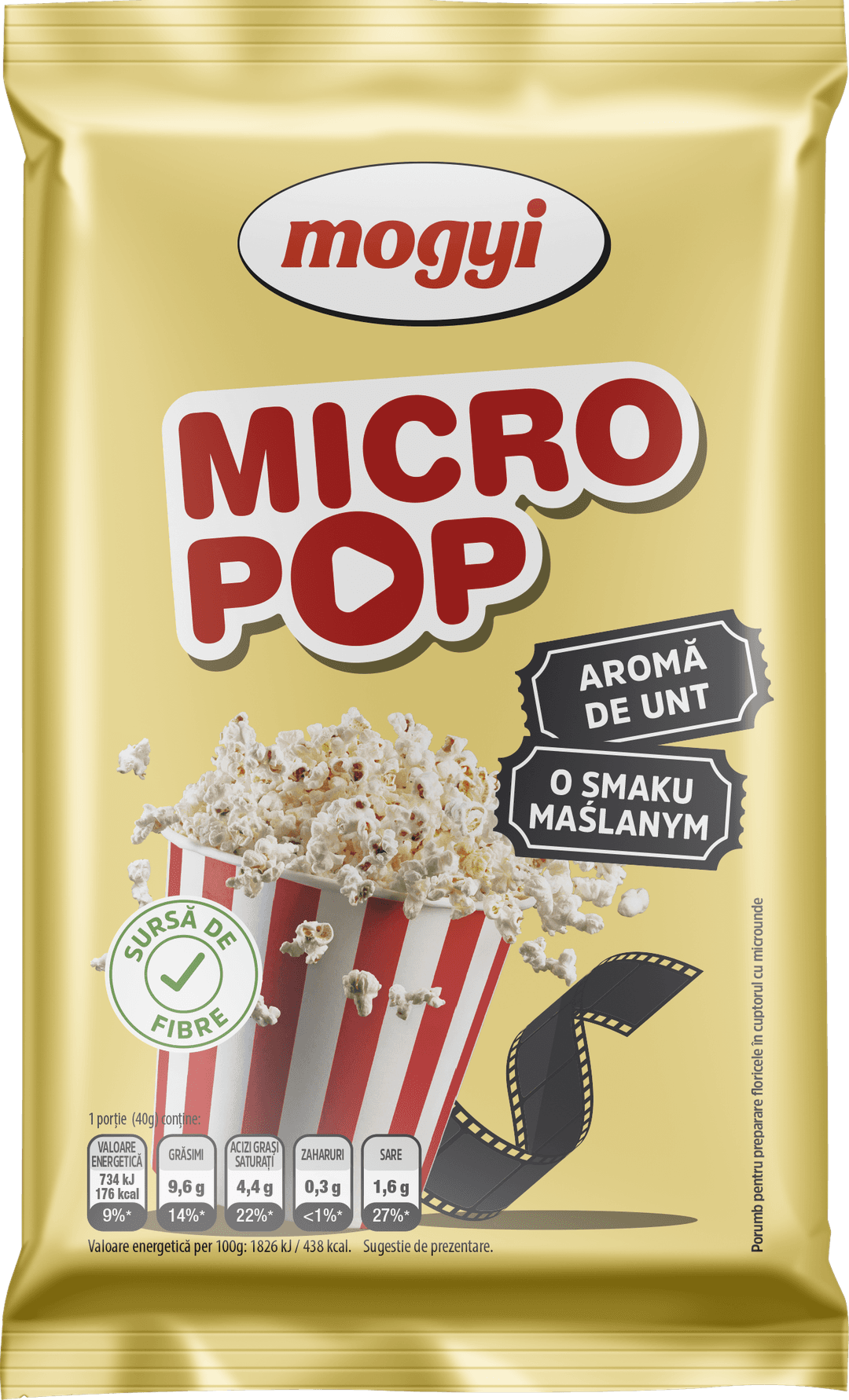 MOGYI Popcorn do mikrofali o smaku maslanym. 28,63 zl/kg