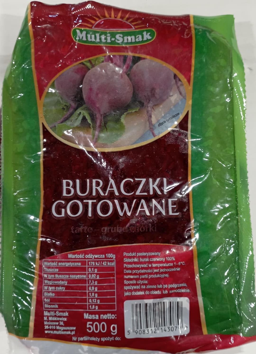 ZIELENIAK Buraczki gotowane tarte 500 g.