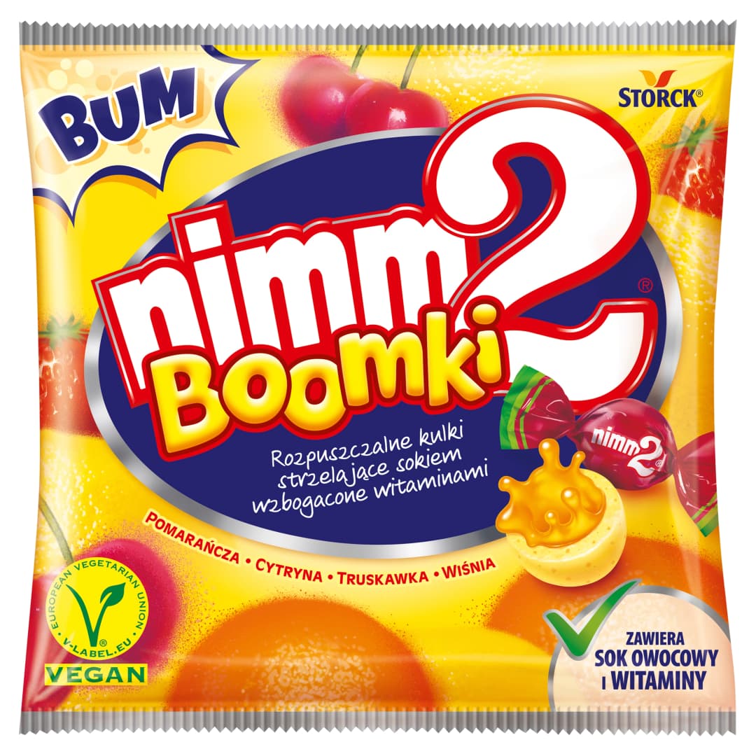NIMM2 BOOMKI Rozpuszczalne cukierki owocowe wzbogacone witaminami. 52,11 zl/kg