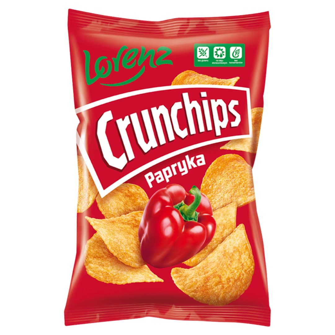 CRUNCHIPS Chipsy ziemniaczane o smaku papryka. 60,64 zl/kg