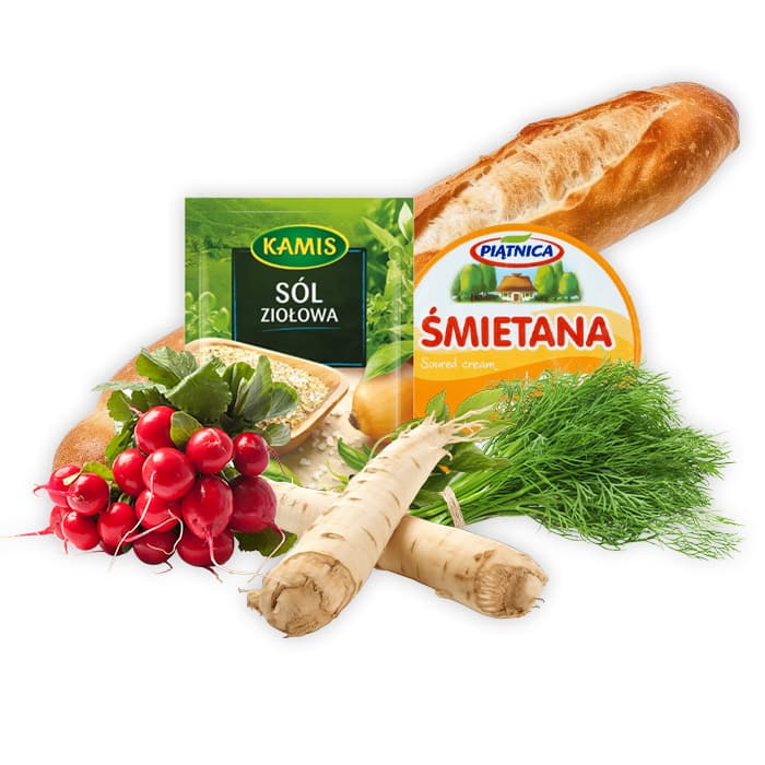 MULTIPAK Zestaw na grzanki z dodatkiem sosu chrzanowego.