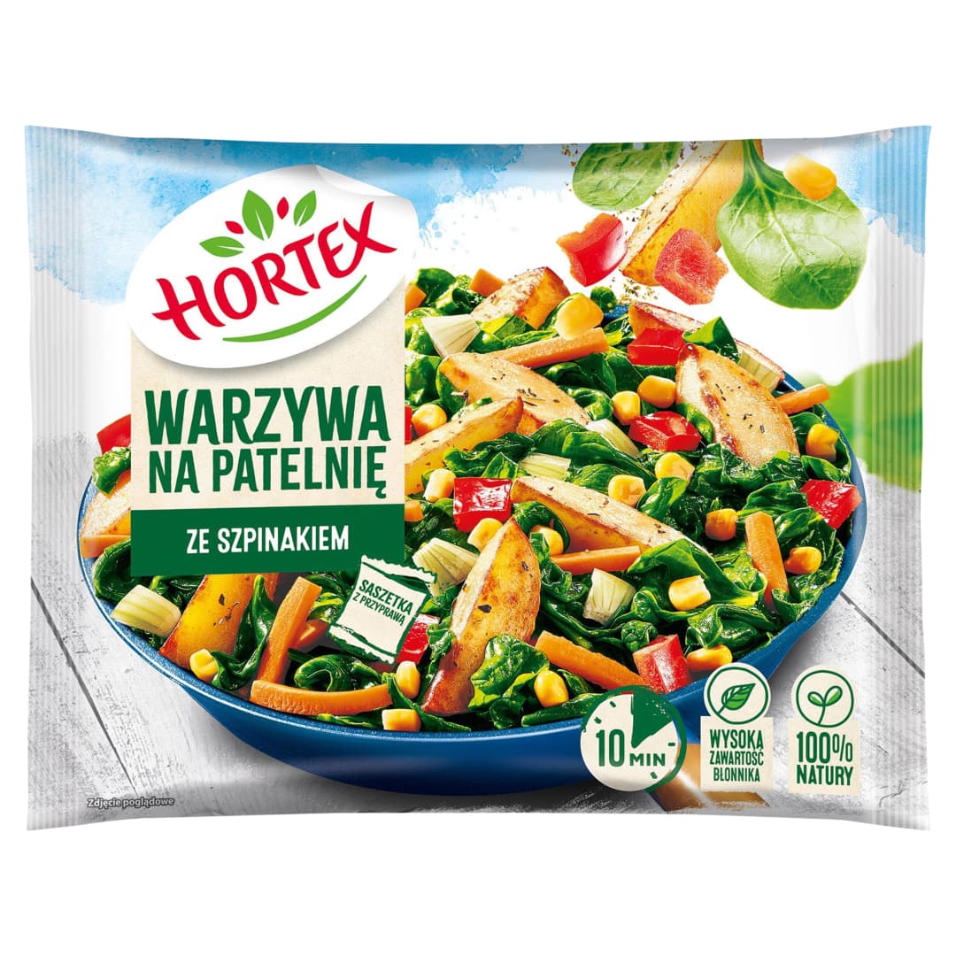 HORTEX Warzywa na patelnie ze szpinakiem mrozone. 16,87 zl/kg