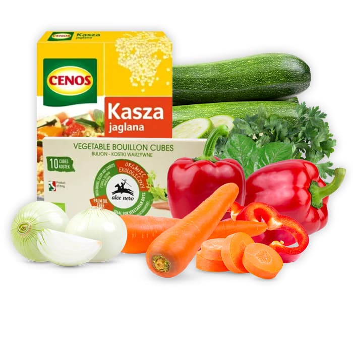 MULTIPAK Zestaw na kasze jaglana z pieczonymi warzywami.