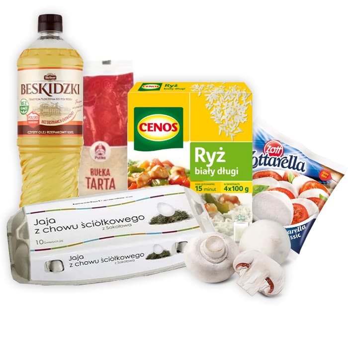 MULTIPAK Zestaw na ryzowe krokiety z mozzarella i pieczarkami.