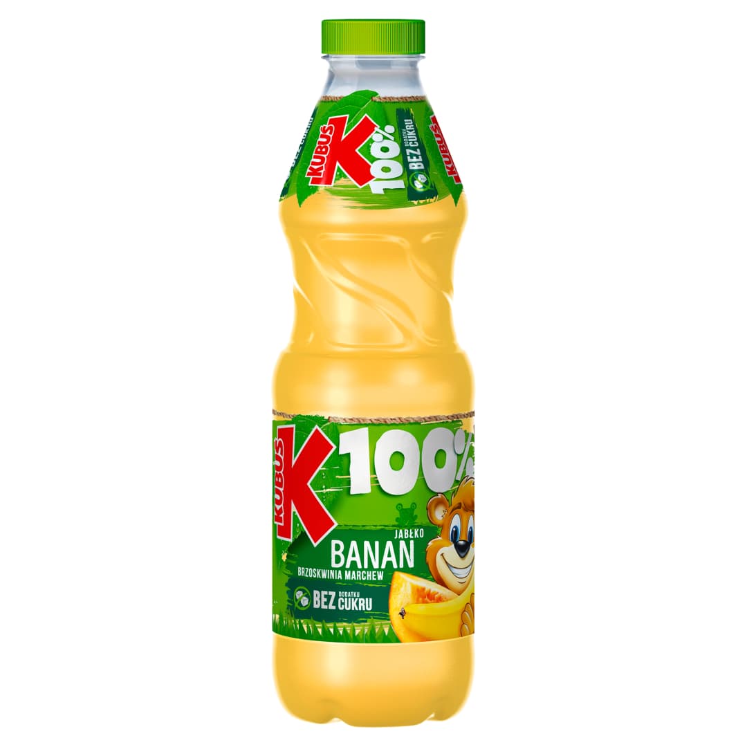 KUBUS 100% Sok jablko-banan-brzoskwinia-marchew. 5,87 zl/l