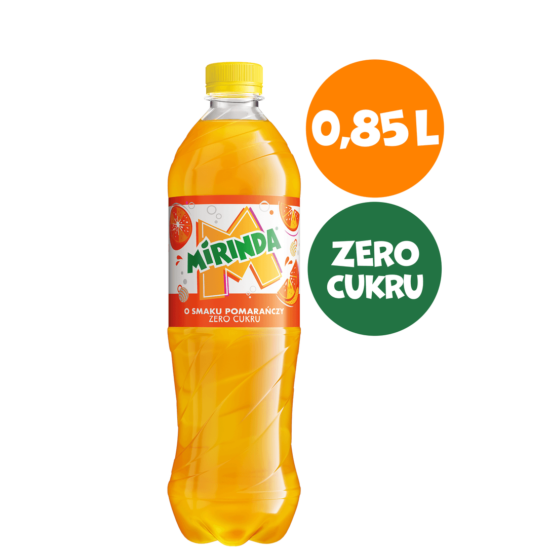 MIRINDA Napoj gazowany o smaku pomaranczowym bez cukru. 6,58 zl/l