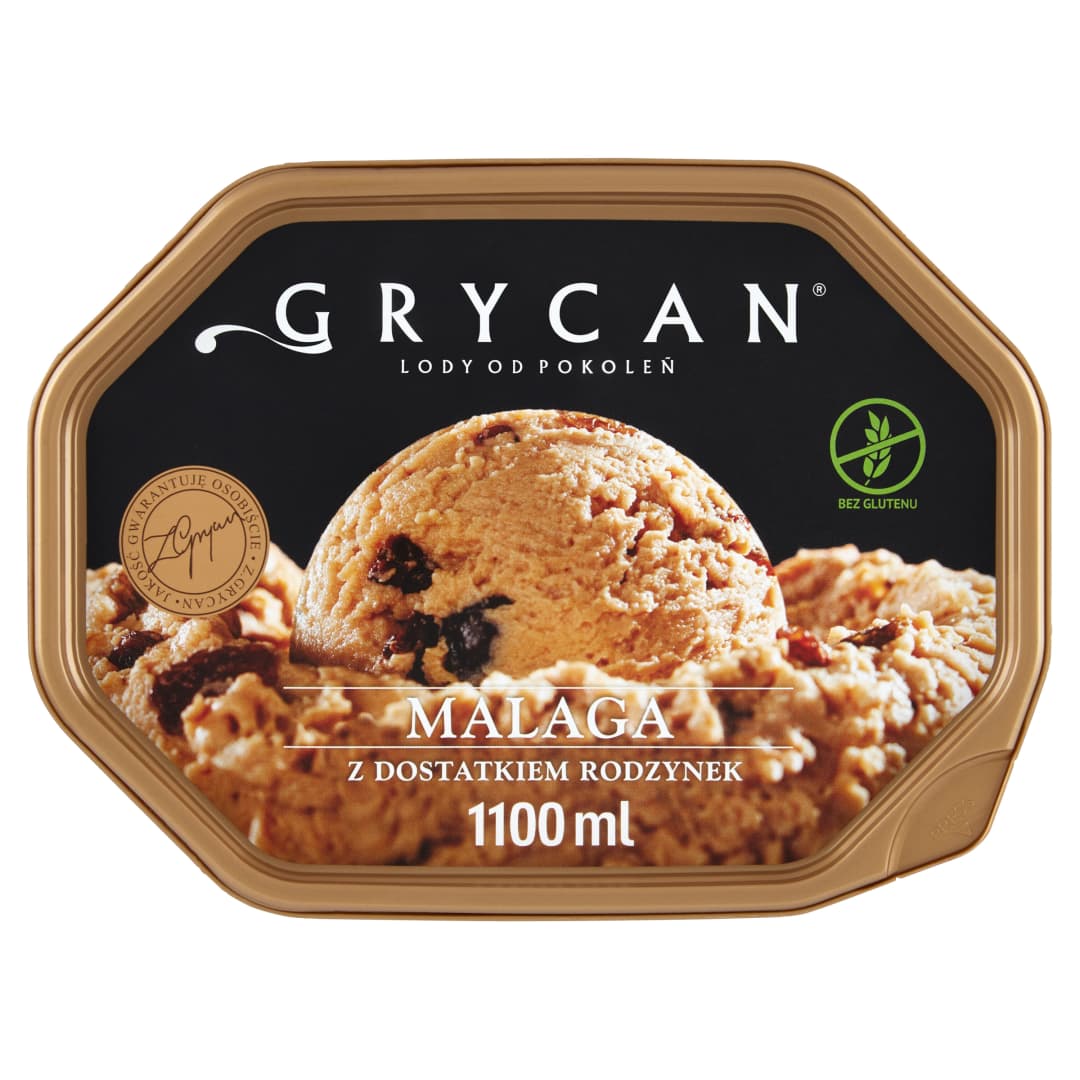 GRYCAN Lody malaga bezglutenowe. 20,45 zl/l