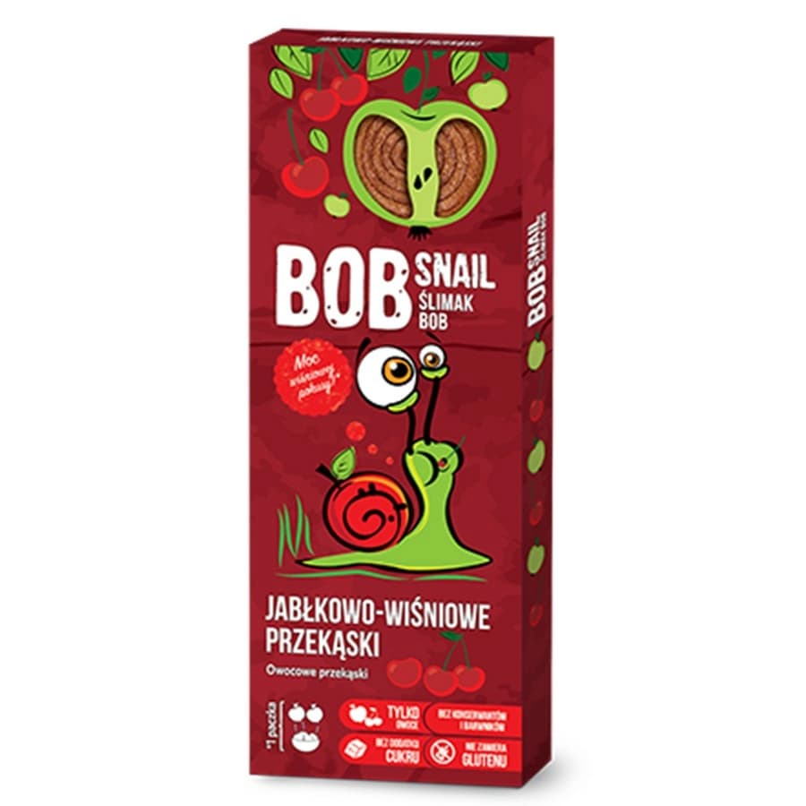 BOB SNAIL Przekaska jablkowo-wisniowa z owocow bez dodatku cukru. 153,00 zl/kg