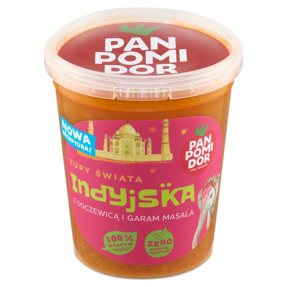 PAN POMIDOR ZUPY SWIATA Zupa indyjska z soczewica i garam masala. 17,98 zl/kg