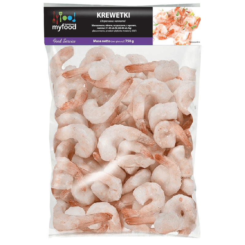 MYFOOD Krewetki blanszowane mrozone. 106,65 zl/kg