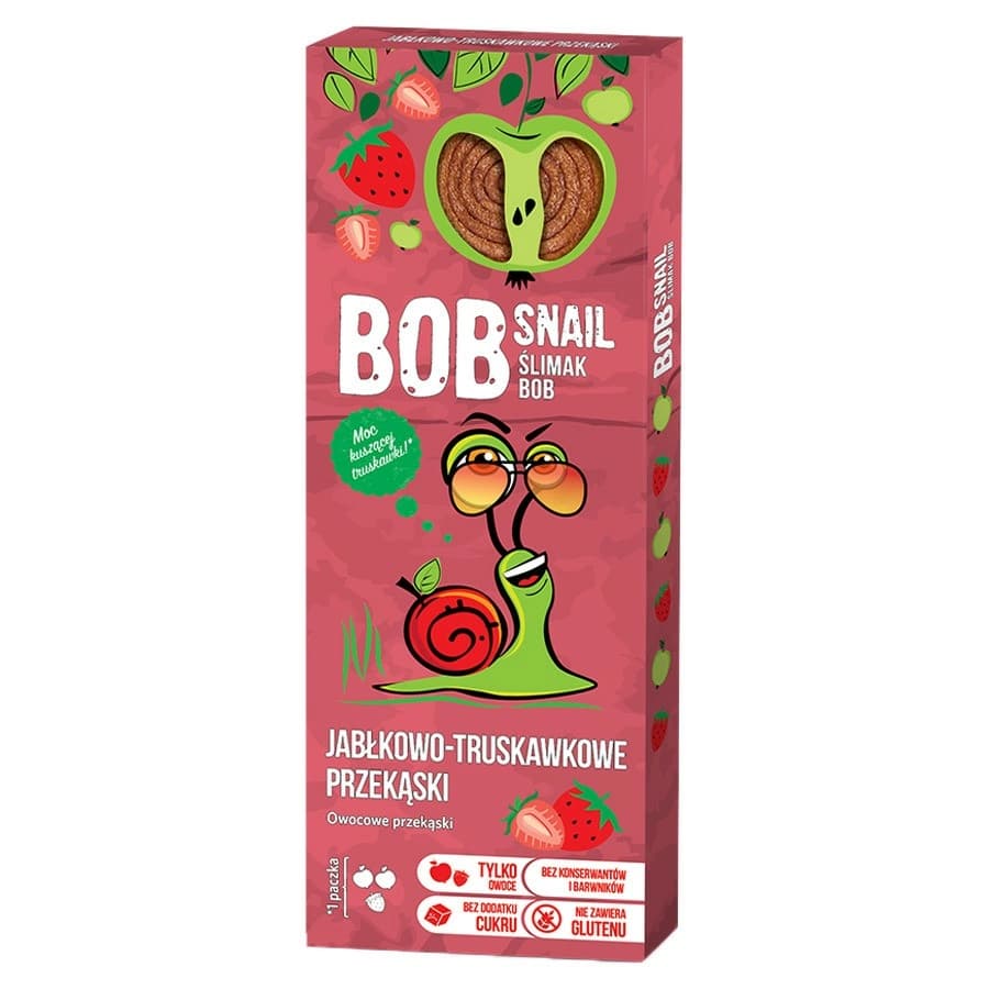 BOB SNAIL Przekaska jablko-truskawkowa z owocow bez dodatku cukru. 153,00 zl/kg