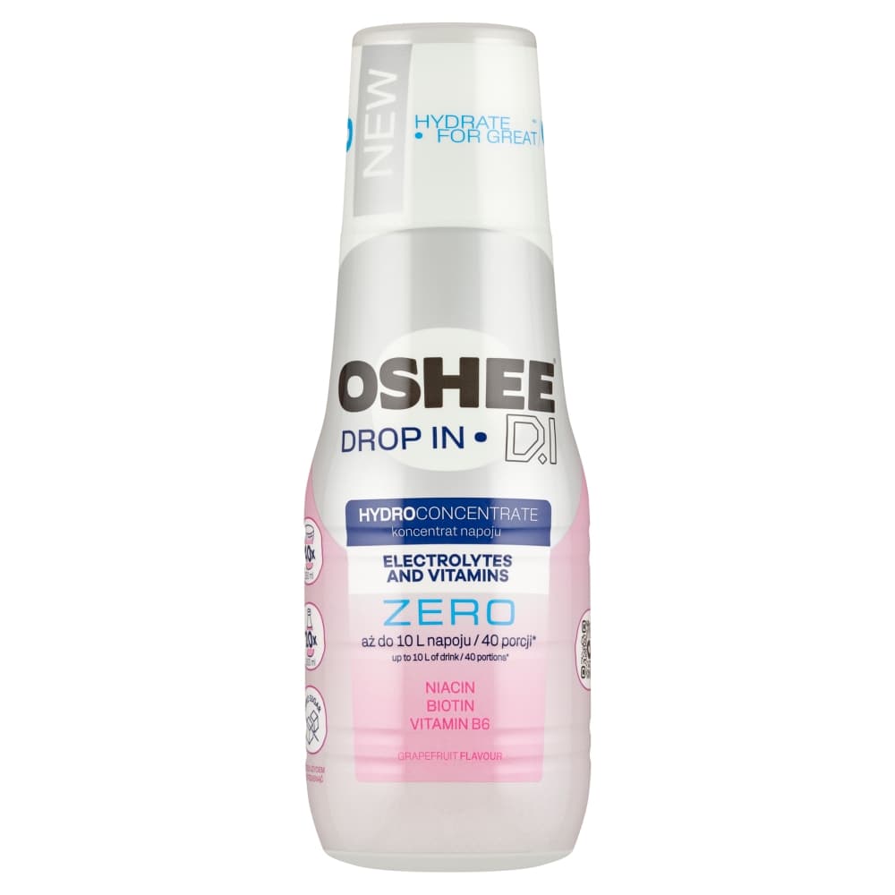 OSHEE DROP IN ZERO Koncentrat napoju elektrolitowego o smaku grejpfrutowym bez cukru. 45,98 zl/l