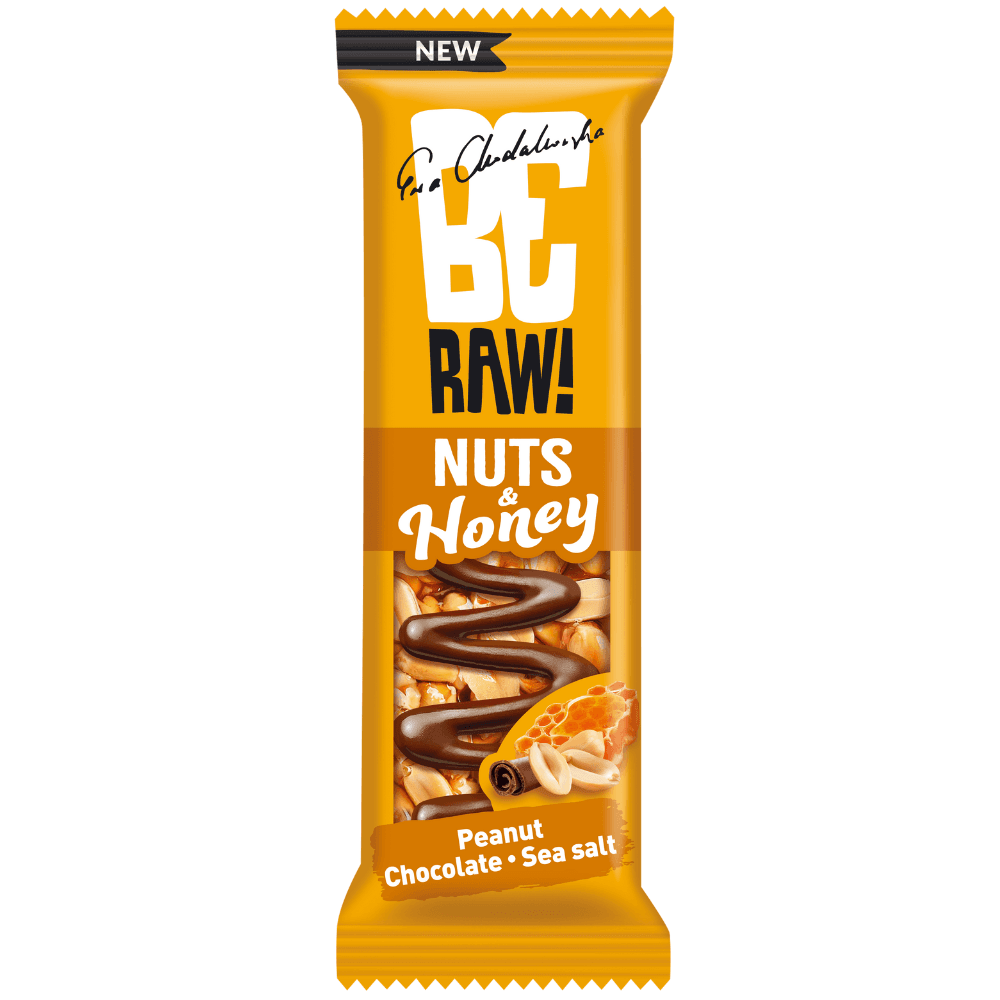 BE RAW! Baton Nuts&Honey Arachid Czekolada Sol morska. 133,00 zl/kg