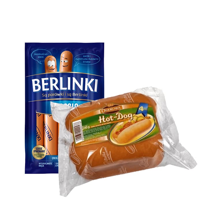 MULTIPAK Bulki Hot-Dog + parowki Berlinki.