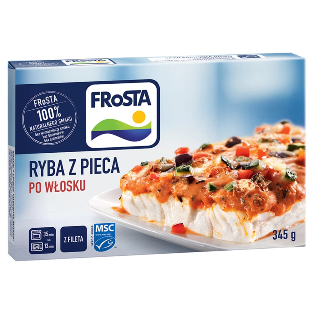 FROSTA Ryba z pieca po wlosku mrozona. 33,59 zl/kg