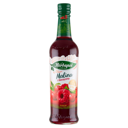 HERBAPOL Syrop o smaku malinowo-zurawinowym. 18,07 zl/l