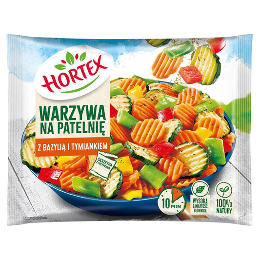 HORTEX Warzywa na patelnie z bazylia i tymiankiem mrozone. 16,87 zl/kg