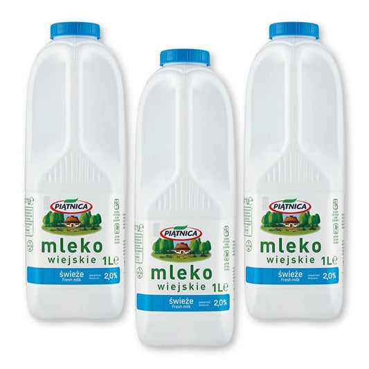 PIATNICA Mleko Wiejskie Swieze 2% x3.