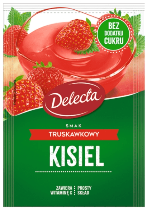 DELECTA Kisiel truskawkowy bez cukru. 41,84 zl/kg