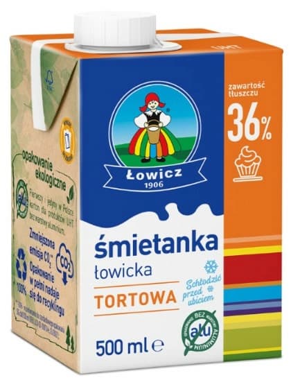 LOWICZ Smietanka Tortowa UHT 36%. 23,78 zl/l