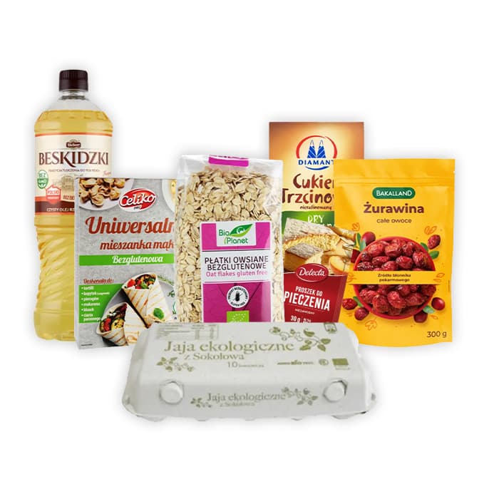 MULTIPAK Zestaw na bezglutenowe ciasteczka owsiane z zurawina.