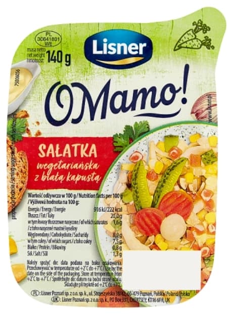 LISNER O MAMO! Salatka wegetarianska z biala kapusta. 20,64 zl/kg