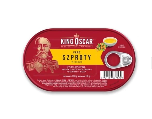 KING OSCAR Szproty w oleju. 39,94 zl/kg