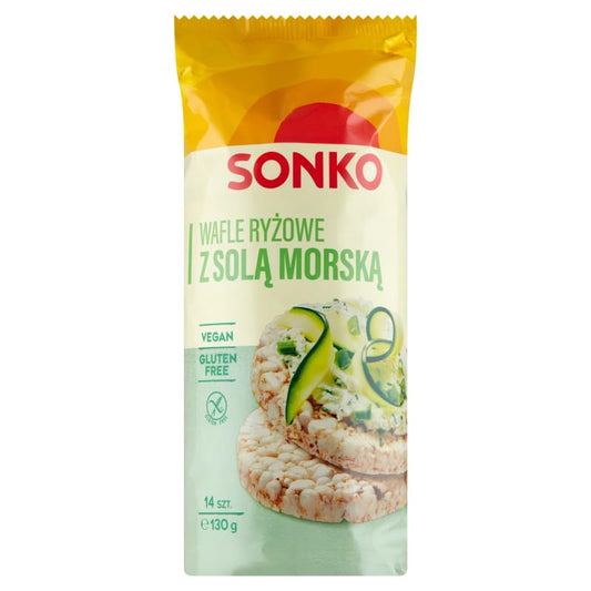 SONKO Wafle ryzowe z sola morska bezglutenowe. 30,69 zl/kg