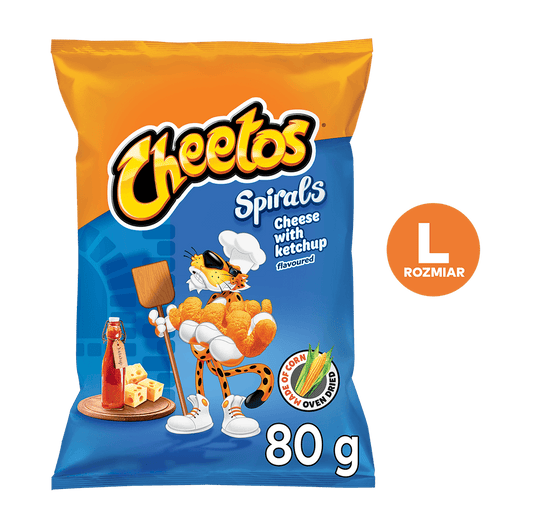 CHEETOS Chrupki o smaku serowo-ketchupowym. 56,13 zl/kg