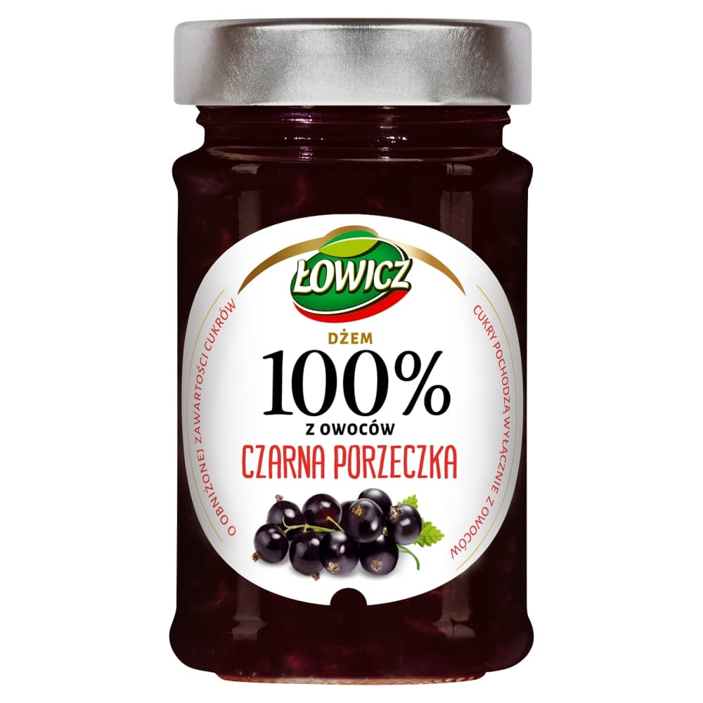 LOWICZ 100% Z OWOCOW Dzem czarna porzeczka o obnizonej zawartosci cukrow. 47,57 zl/kg