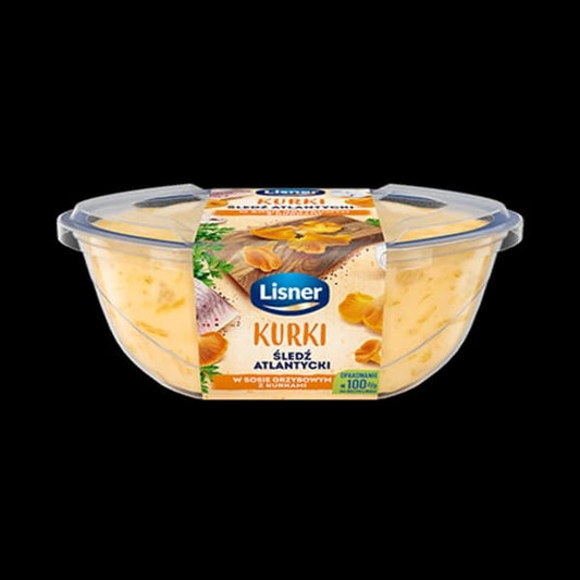 LISNER Filety sledziowe w sosie grzybowym z kurkami. 34,61 zl/kg