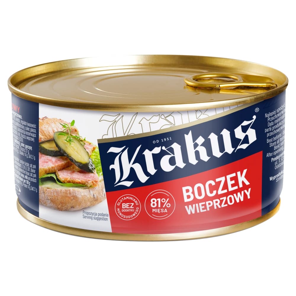 KRAKUS Konserwa boczek wieprzowy. 33,97 zl/kg
