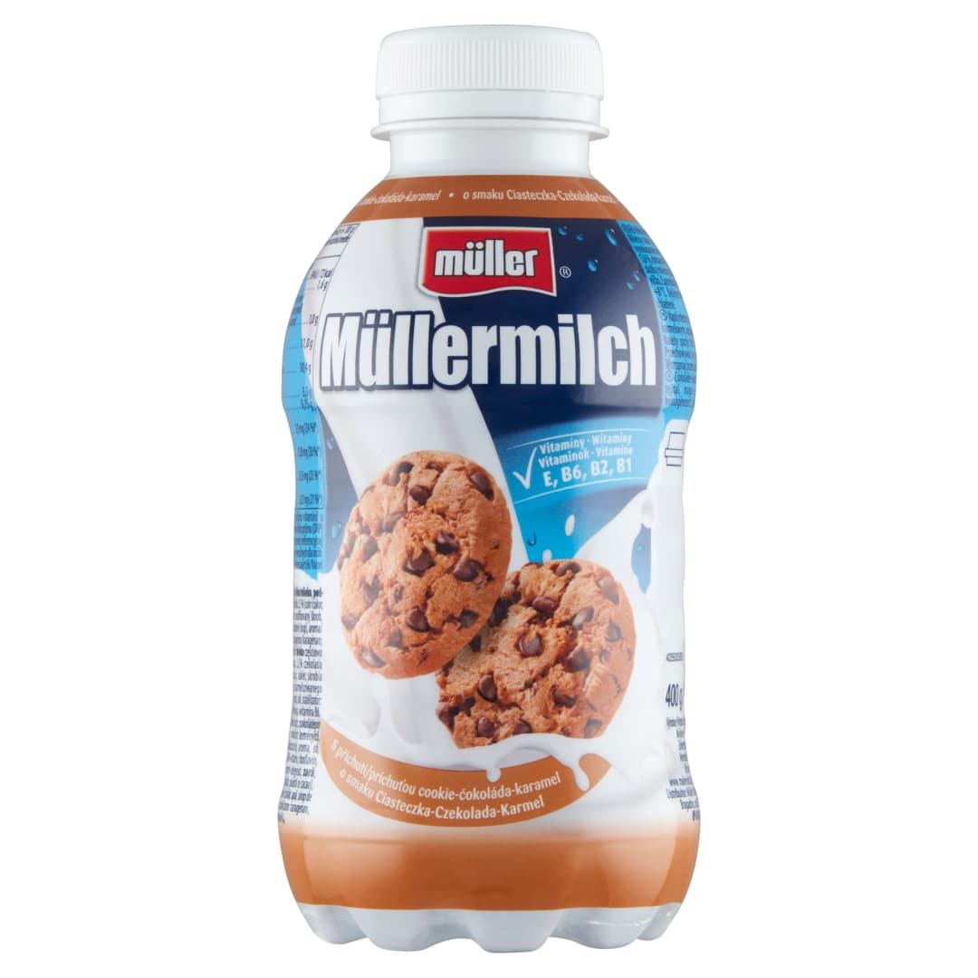 MULLER MULLERMILCH Napoj mleczny o smaku ciasteczka-czekolada-karmel. 9,98 zl/kg