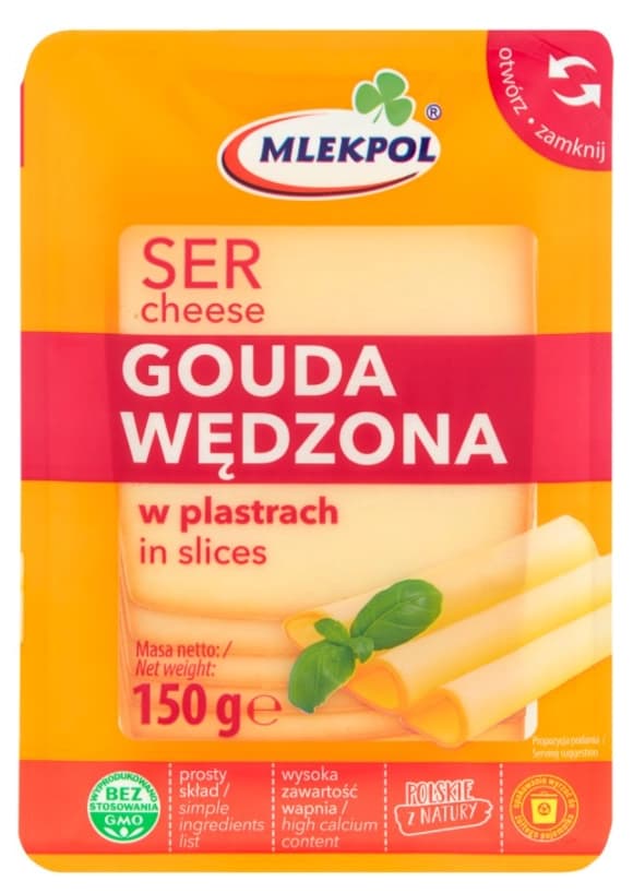MLEKPOL Ser Gouda wedzona w plastrach. 41,93 zl/kg