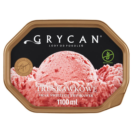 GRYCAN Lody truskawkowe bezglutenowe. 20,45 zl/l