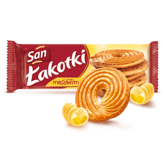 SAN LAKOTKI Ciastka maslane. 33,87 zl/kg