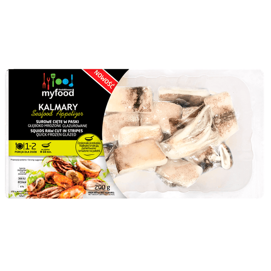 MYFOOD Kalmary surowe ciete w paski mrozone. 127,45 zl/kg