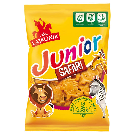 LAJKONIK JUNIOR SAFARI Drobne pieczywo o smaku waniliowym. 31,92 zl/kg