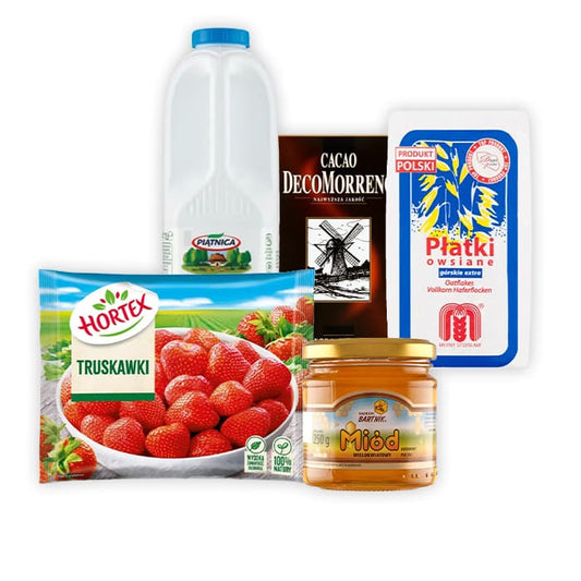 MULTIPAK Zestaw na czekoladowa owsianke z truskawkami.