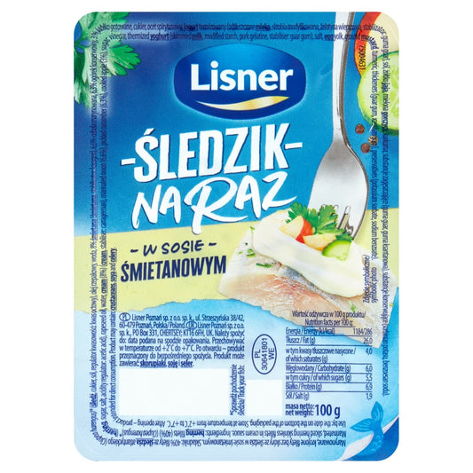 LISNER Sledzik na raz w sosie smietanowym. 38,90 zl/kg