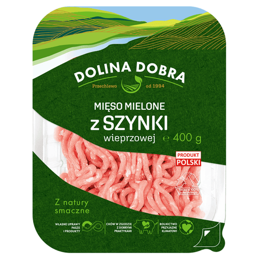 DOLINA DOBRA Mieso mielone z szynki wieprzowej. 34,73 zl/kg