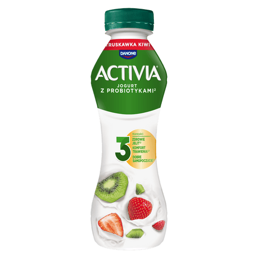 DANONE ACTIVIA Jogurt truskawka kiwi. 17,82 zl/kg